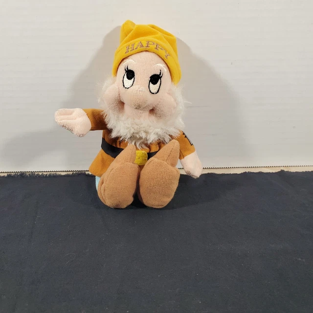 WALT DISNEY STORE Snow White Seven Dwarfs Happy 8" Plush Bean Bag Toy ...