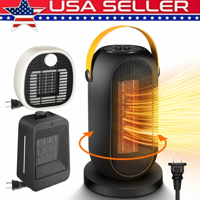 ELECTRIC CERAMIC SPACE Heater Fan Adjustable Thermostat Portable Heater