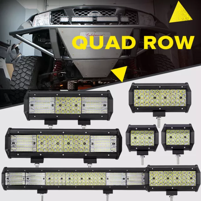 Quad Row 4" 7" 9" 12" 20" 23"Inch LED Work Light Bar Offroad Car Truck Driving