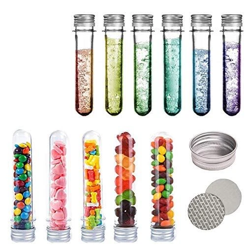 BUYGOO 15 pièces Tubes à essai Transparents 40 ML Tubes à Feuille autocollant...