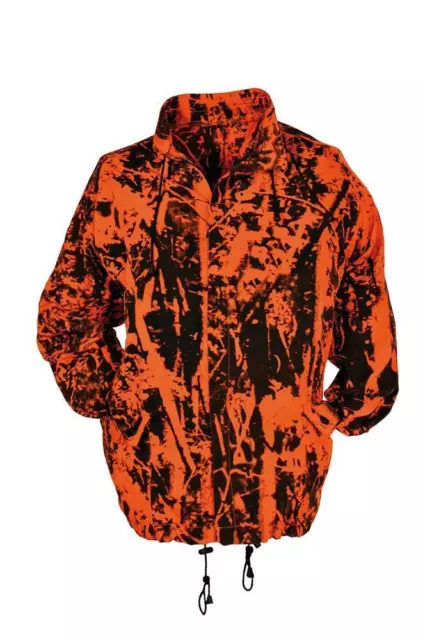 Hubertus Warn Überjacke atmungsaktiv Herren Camo Orange Signal Jacke Drückjagd