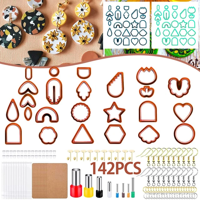142Pcs Clay Cutters Set Polymer Clay Cutters Set with 24 Shapes Plastic LoEOv