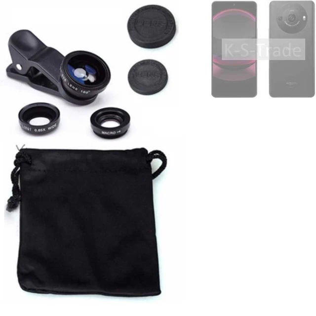 Pour Sharp Aquos R8 Pro Objectifs Smartphone Lentilles fisheye macro grand angle