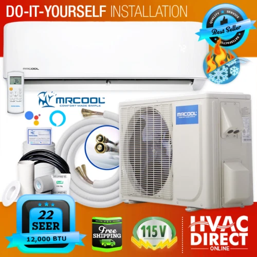 Mrcool 4th Gen E Star 12k BTU Ductless Mini-Split Heat Pump Complete System