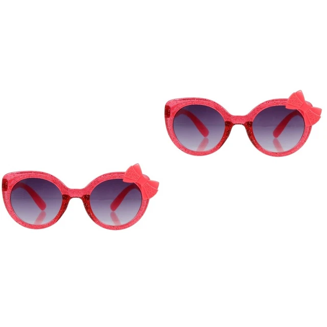 2 Pairs Funny Sunglasses Comfortable Plastic Bowknot Kids Beach Eyewear