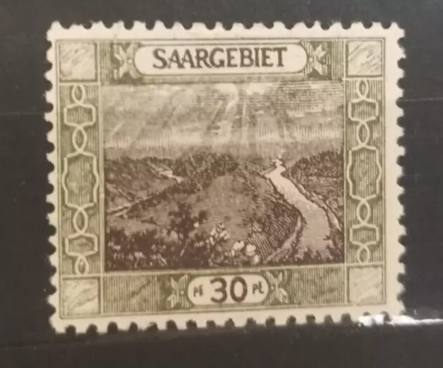 Saargebiet Michel Nr. 57 Landschaftsbilder 30 Pfg.  Ungebraucht Oliv/Braun/Grau