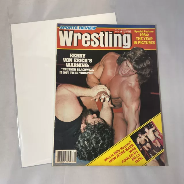 Kerry Von Erich Sports Review Wrestling April 1985 Iron Claw Wccw '84 Yr In Pics