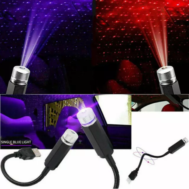 USB Car Atmosphere Blue Star Light Mini LED Projection Lamp Star Night  Laser