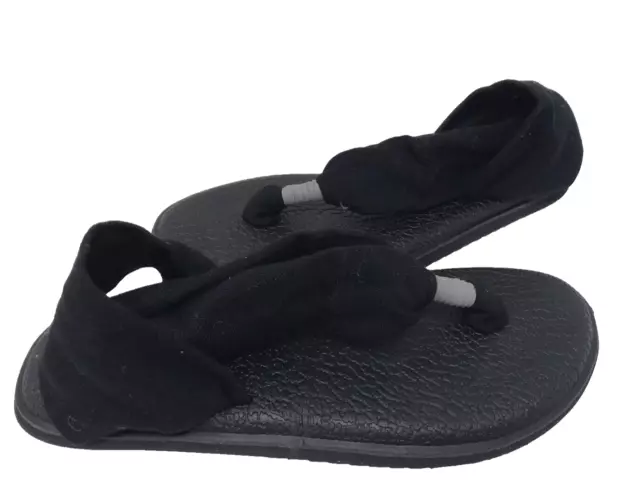 Sanuk Women's Yoga Sling 2 Black Comfort Flip Flops Size:7 #SWS10001 108J