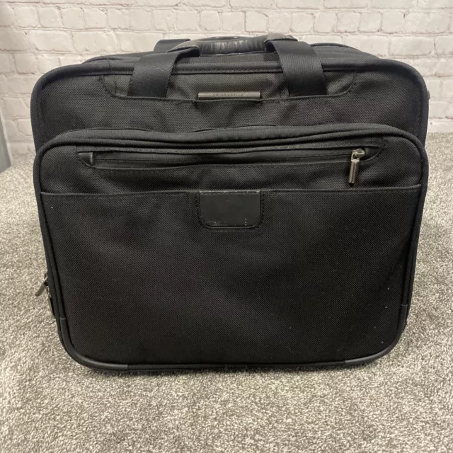 Briggs Riley Black Rolling Wheeled Laptop Computer Briefcase Carry on Bag