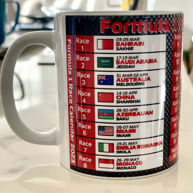 FORMULA ONE 2023 Season Calendar with Carbon Fiber Weave F1 Racing