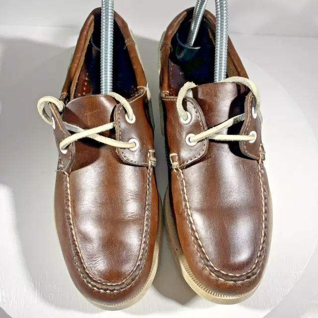 BROOKS BROTHERS MENS Hand Sewn Leather Boat Deck Shoes Size 5.5 D ...