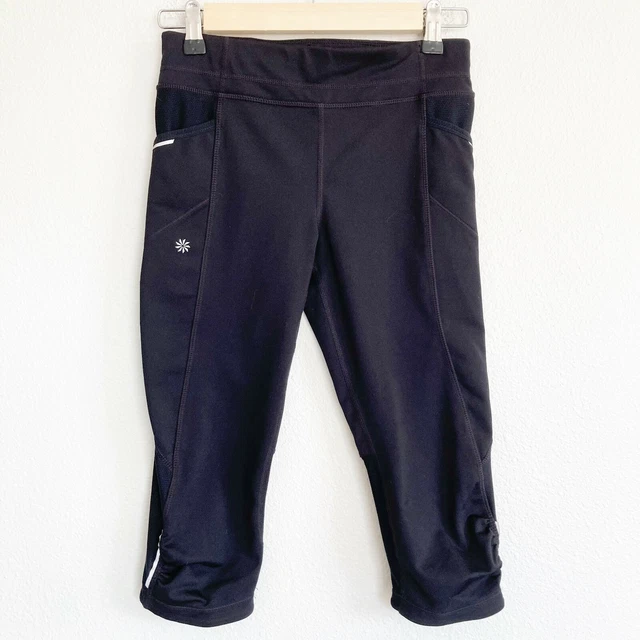 Athleta Girl Crop Leggings Black Stretch Athletic  Girls L/12