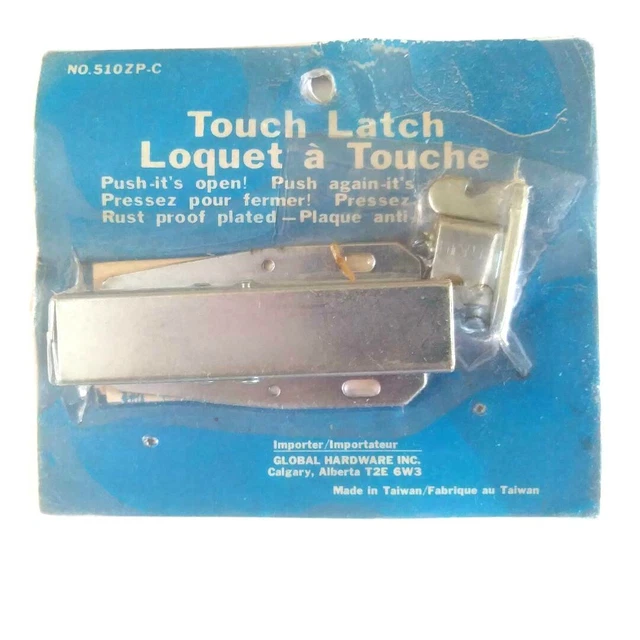 VTG Touch Latch Door Push-it's Open, Push Again - it's Lock Retro Rust Proof NEW