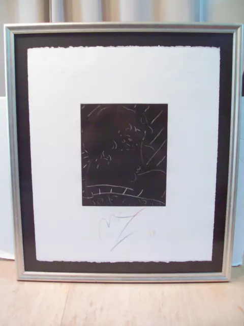 RARE Vintage 1990 Peter Max Framed Etching (Untitled) 15/41 Christmas Gift VGC