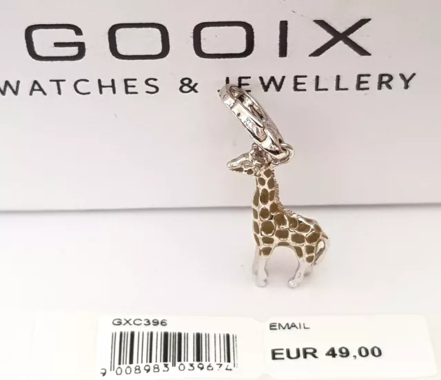 GOOIX CHARM Silber 925 er Charms Anhänger Giraffe Tiere Emaille neu 192