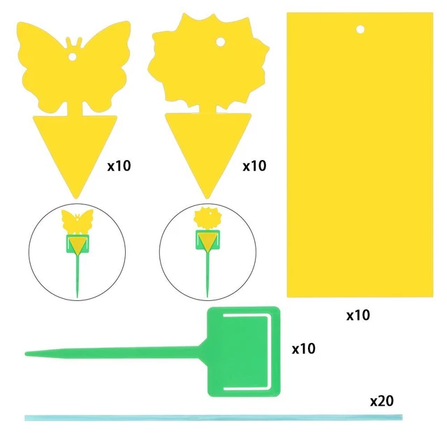 Killer Insect Sticker Fly Trap Yellow Sticky Board Dual-Sided Glue Paper