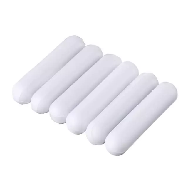 6Pcs Magnetic Stirrer Mixer Stir Bar PTFE Spinner Cylinder White Type C 7*30mm