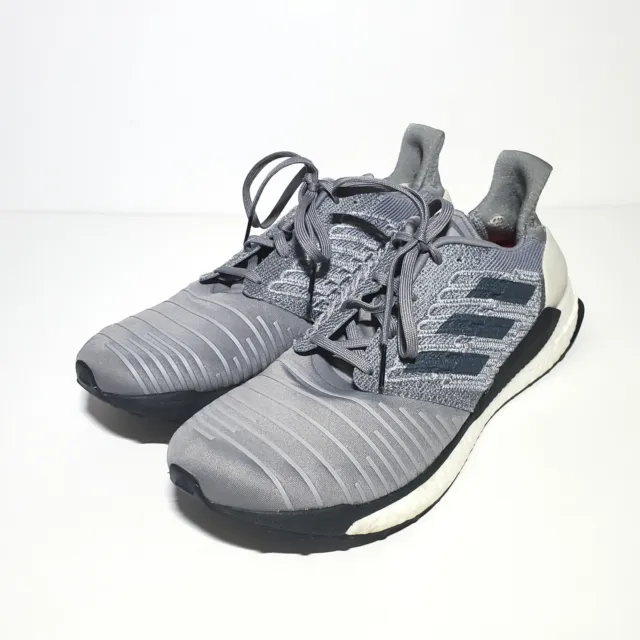Adidas Mens Solar Boost Gray Running Shoes Sneakers Size 12 - Preowned