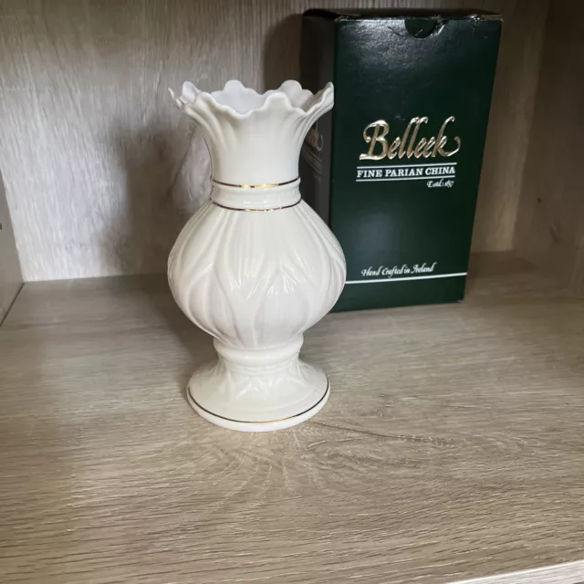 Belleek Irish Lotus Blossom Porcelain Vase Cream 3