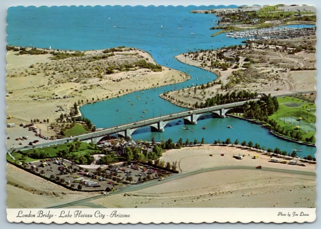 London Bridge Lake Havasu City Arizona Continental 4X6 Postcard Aerial View A2C