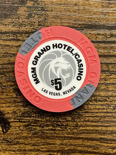 MGM Grand Las Vegas $5 Dollar Casino Chip (Skylofts) Uncirculated (Silver Lion)