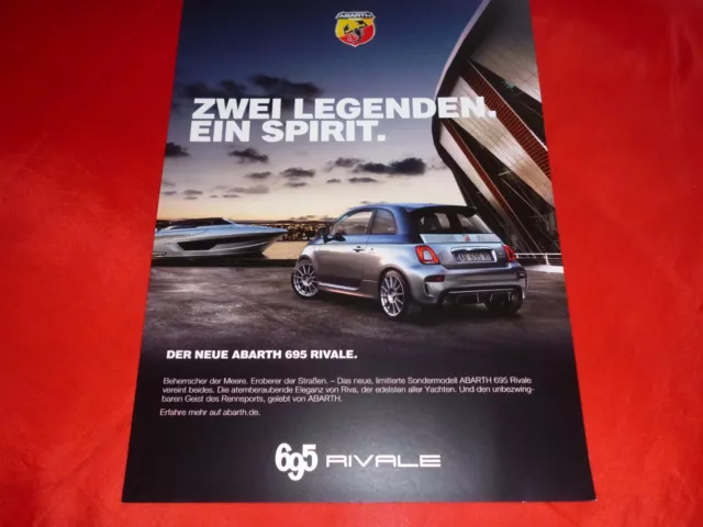 FIAT ABARTH 695 "Rivale" Prospektblatt Brochure Depliant Folleto von 2018