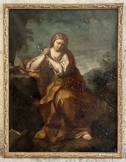 Tableau Ancien 17ème Marie Madeleine Peinture Flamande att. Theodor BOEYERMANS