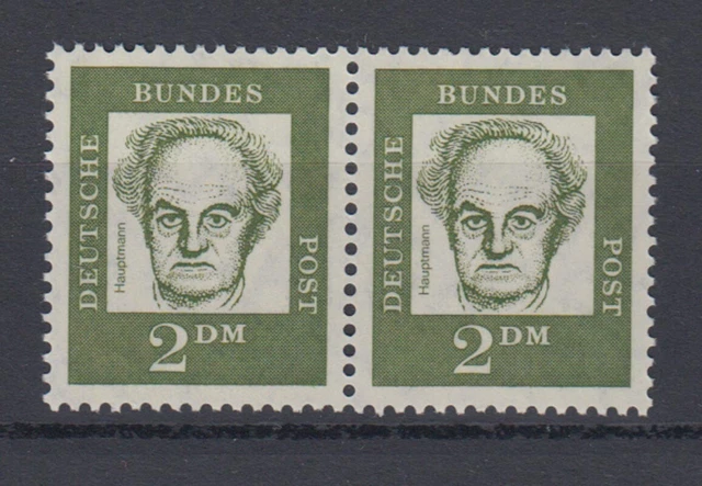 Bund 362y waagerechtes Paar Bedeutende Deutsche 2 DM postfrisch