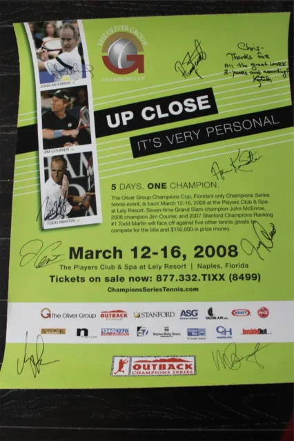John Mcenroe  Autographed Poster Nuveen Tennis Championships 2008