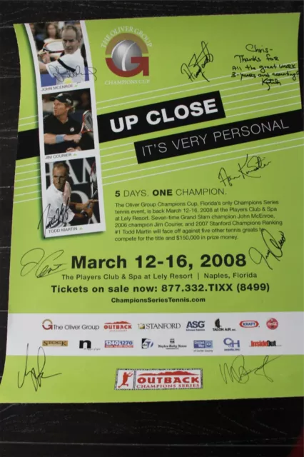 John Mcenroe  Autographed Poster Nuveen Tennis Championships 2008