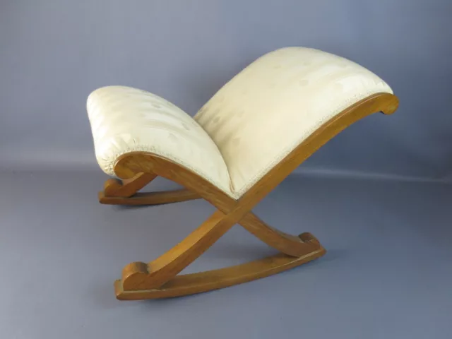 Chaise À Bascule Repose Pieds Plafond Enfants Tissu et Bois Vintage Ans ‘70