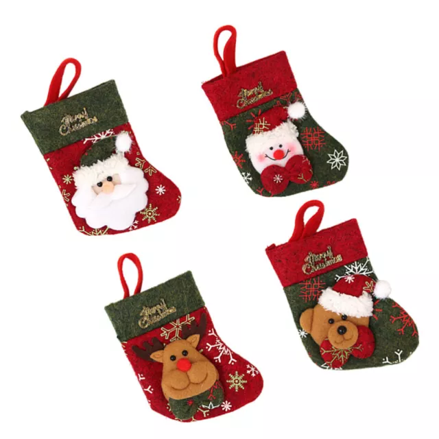 4 Pcs Porta Argenteria Natalizia Sacchetto Della Calza Regalo Di Natale 3