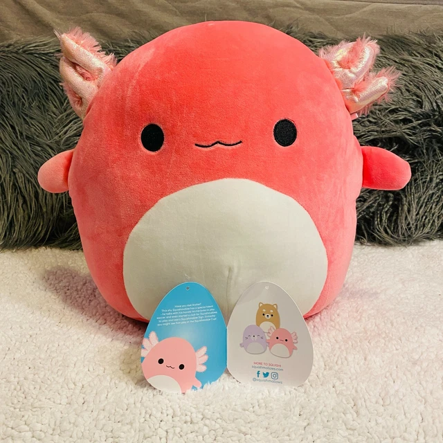 12& HOT PINK Archie Axolotl Squishmallow Kellytoy Kids Stuffed Animal
