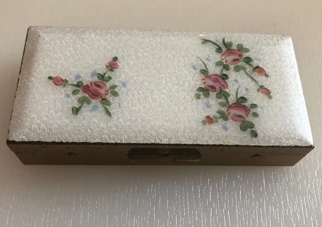 RARE MARHILL FIFTH Avenue NY Cigarette Case Trinket Box Rectangular Hand  Painted $32.00