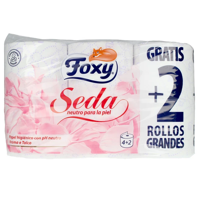 Hogar Foxy unisex SEDA papel higiénico ph neutro aroma talco 3 capas 6 rollos