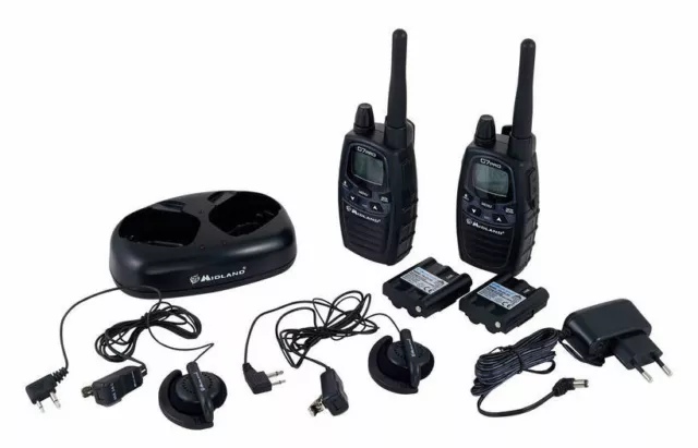 Pair Of Walkie Talkie Midland G7 Pro +Charger+Headphones With Vox Potenciados