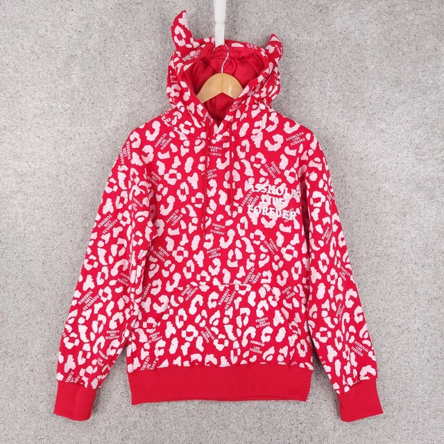Assholes*s Live Forever Hoodie Women Small Red White Devil Ears Linda Finegold