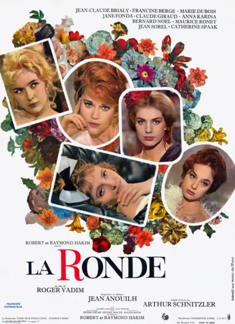 La Ronde, Jean Anouilh , Repro Affiche Cinema Vintage , (60X80)