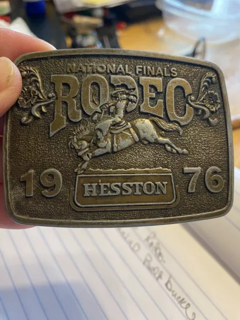 1976 NFR National Finals Rodeo Hesston Limited Edition Bicentennial Belt Buckle