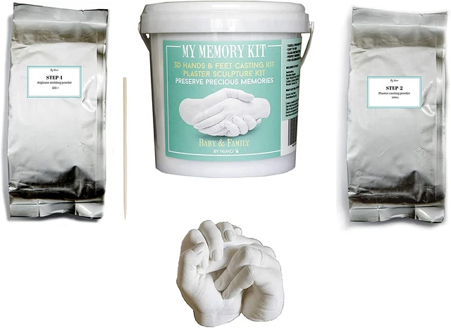 Kit Moule Alginate Moulage Empreinte Pied Main pour adulte et Bébé