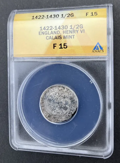 S1855, 1422 Henry VI Hammered Silver Annulet Half-Groat, Calais Mint, Fine