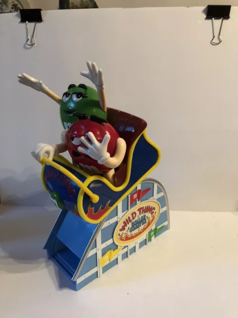 Vintage M&M's WILD THING ROLLER COASTER CANDY DISPENSER Green Red MM