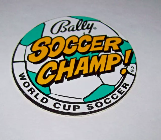 World Cup Soccer Champ Pinball Machine Decal Sticker Promo Original Vintage