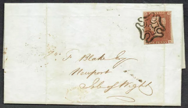 1841 1d Red Pl 32 RB London No 3 in Maltese Cross to Isle of Wight Cat. £600.00