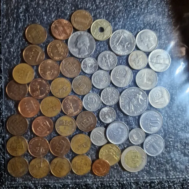 World 50 Coins LOT - Norway, France, Spasin etc.