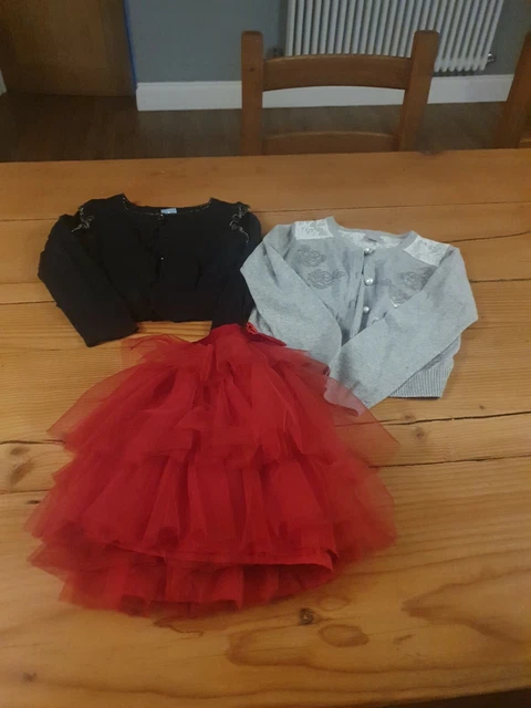 Girls cardigans and Skirt bundle age 4