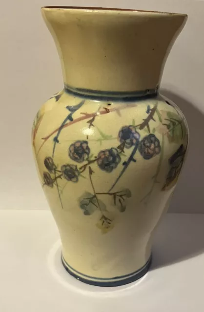 Early 20th C Pottery Blackberry Vase ~ Poole ? Carter Stabler Adams ? Liberty ?