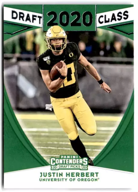 2020 Panini Contenders Draft Draft Class #4 JUSTIN HERBERT  Oregon Ducks