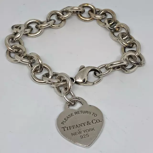 Tiffany & Co. RTT Return Heart Bracelet Sterling Silver 925 7.5"